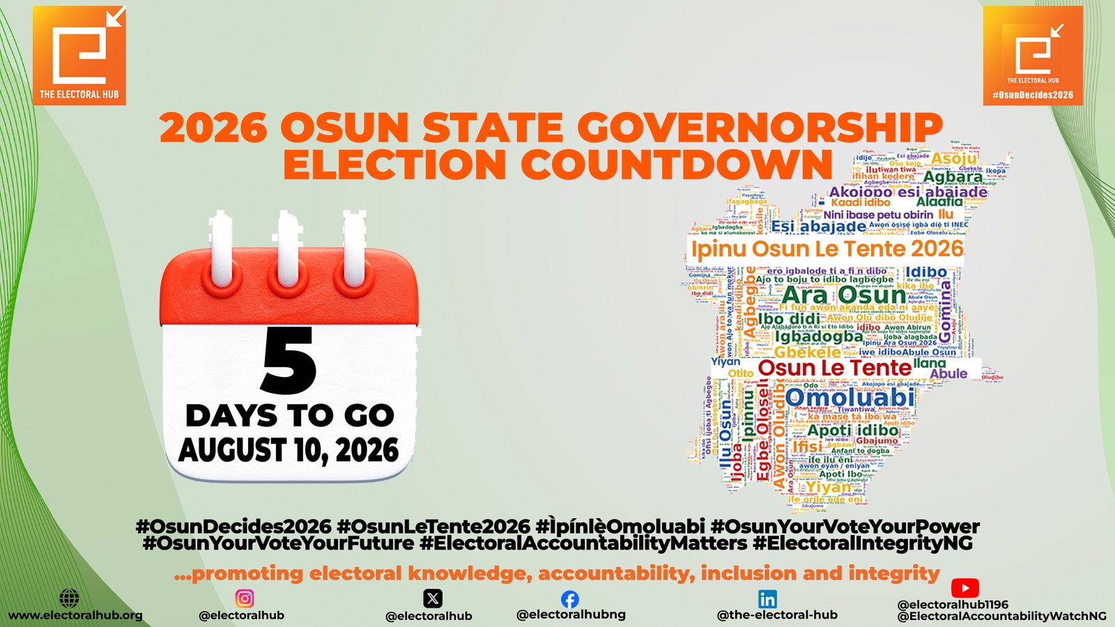 5 Days To Go for the Osun State Governorship Election 2026