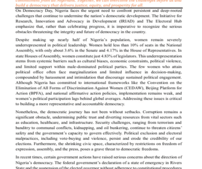 The Electoral Hub Public Statement - International Day of Democracy 2025