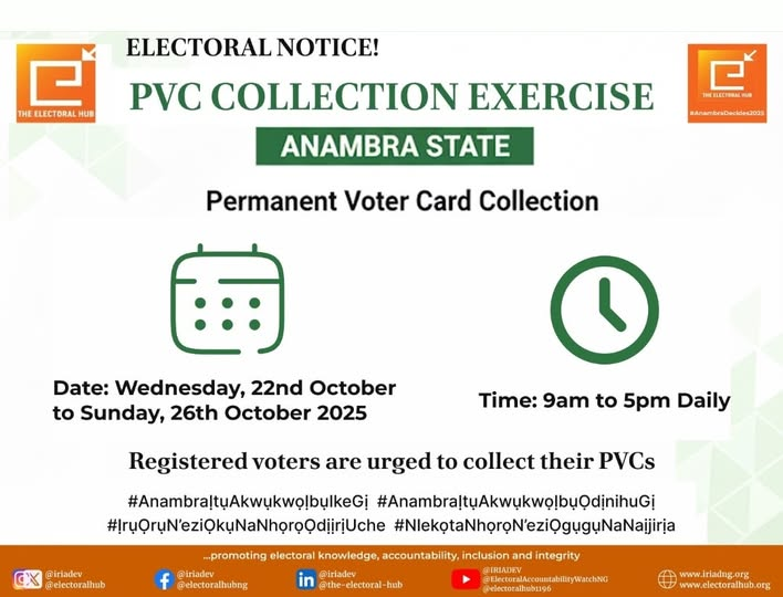 Anambra Decides 2025 – PVC Collection Exercises
