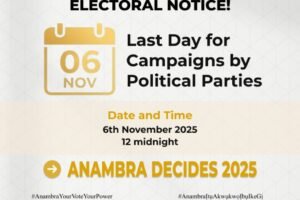 Electoral Notice Last Day for Campaigns by political parties