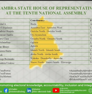 Anambra State House of Representatives at the Tenth National Assembly