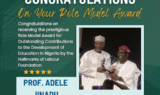 Congratulations to Professor Adele Jinadu